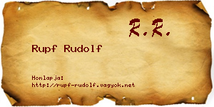 Rupf Rudolf névjegykártya